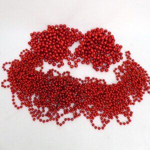 70’ FEET CHRISTMAS SHINY RED BEAD GARLAND STRAND LOT